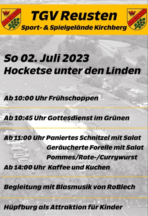 TGV Hocketse „Unter den Linden“ am Sonntag 2. Juli