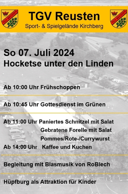 TGV Hocketse „Unter den Linden“ am Sonntag 7. Juli